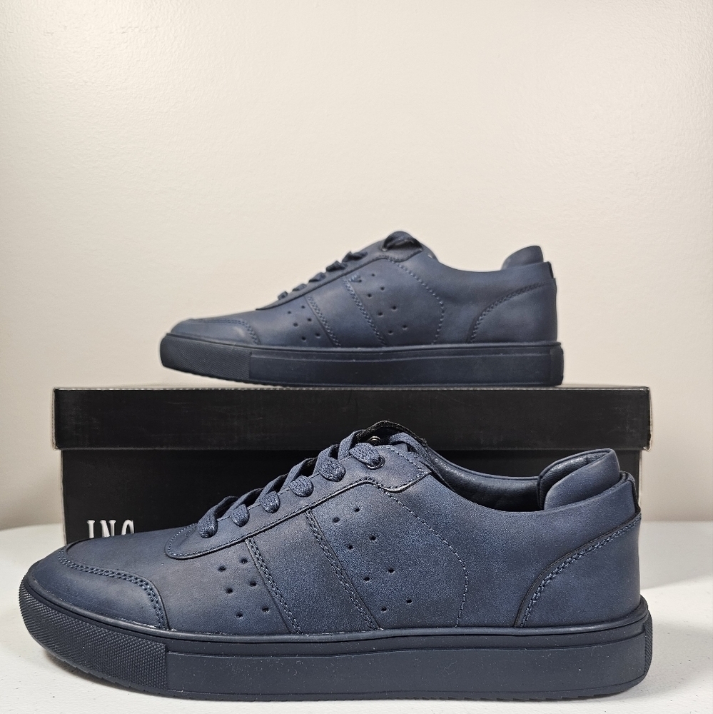 INC International Concepts Mens Zuri Low Top Sneaker Faux Suede Blue Size 9M NEW